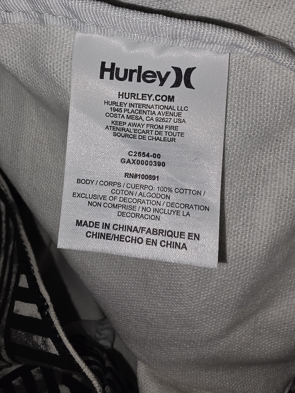 Hurley Juniors Tomboy Tote Black White Geometric Shoulder Bag beach Bag Canvas - Picture 11 of 16